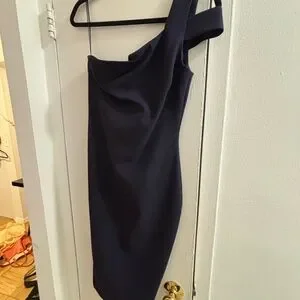 Likely Navy One-Shoulder Dress